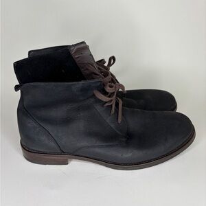 Maison Forte Ankle Boots Men Size 9.5 Black Leather Dress Casual Lace Up